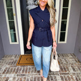Goal Getter Wrap Around Vest - Navy
