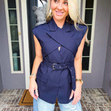 Goal Getter Wrap Around Vest - Navy