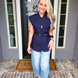 Goal Getter Wrap Around Vest - Navy