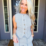 Weekend In The Hamptons Pearl Tweed Top