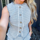 Weekend In The Hamptons Pearl Tweed Top