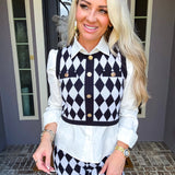 Regal Harlequin Top