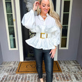 Couture Ruffle Belted Top