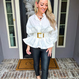Couture Ruffle Belted Top