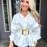 Couture Ruffle Belted Top