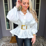 Couture Ruffle Belted Top