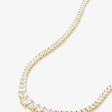 The Queens Graduated Tennis Necklace 16" - Gold