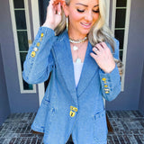 Luxe Edition Denim Padlock Blazer
