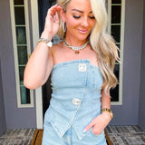 Queen In Denim & Diamonds Top