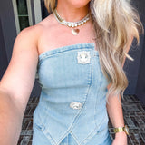 Queen In Denim & Diamonds Top