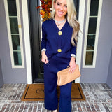 Nautical Nights Gold Button Cardigan