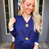Nautical Nights Gold Button Cardigan