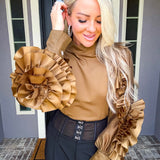 Metro Sleek Detailed Blouse - Olive