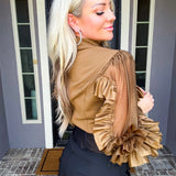 Metro Sleek Detailed Blouse - Olive