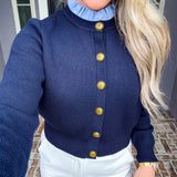 Upper Eastside Luxe Navy Sweater
