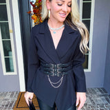 Chic Hustle Gold Button Blazer