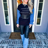 Baddie Boulevard Denim Detail Sweater