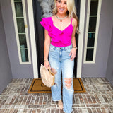 Meet Me In Cabo Ruffle Bodysuit - Pink