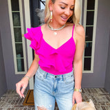 Meet Me In Cabo Ruffle Bodysuit - Pink
