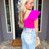 Meet Me In Cabo Ruffle Bodysuit - Pink