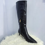 Rozzlyn Knee High Crocodile Boot