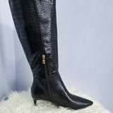 Rozzlyn Knee High Crocodile Boot