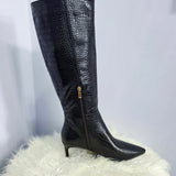 Rozzlyn Knee High Crocodile Boot
