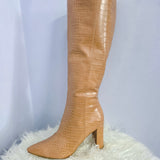 Luxury Has Arrived Nude Crocodile Boot