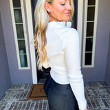 Sweet Haze Zipper Top - White