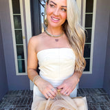 Love Lasts Faux Leather Top - Cream