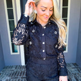 Sweet Getaway Lace Blouse - Black