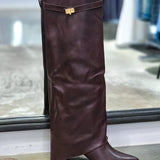 Miss Independent Knee High Boot - Cognac