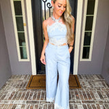 Bluebell Beauty Lace Trim Top