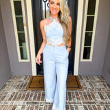 Bluebell Beauty Lace Trim Pants