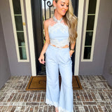 Bluebell Beauty Lace Trim Pants