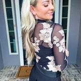 Midnight Bloom Sheer Flower Top