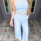 Bluebell Beauty Lace Trim Pants