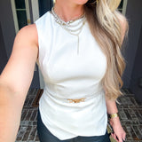 Metropolitan Muse Chic Belted Top