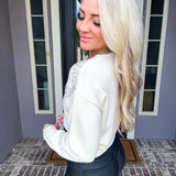 Creme De La Creme Jeweled Sweater