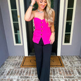 Fuschia Muse Strapless Top