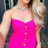 Fuschia Muse Strapless Top