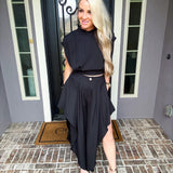 Onyx Obsession Open Slit Harem Pant