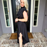 Onyx Obsession Open Slit Harem Pant