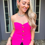 Fuschia Muse Strapless Top