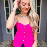 Fuschia Muse Strapless Top
