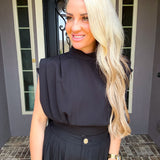 Onyx Obsession Mockneck Crop Top