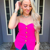 Fuschia Muse Strapless Top