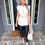 Goal Getter Wrap Around Vest - Cream