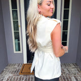 Goal Getter Wrap Around Vest - Cream