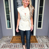 Goal Getter Wrap Around Vest - Cream
